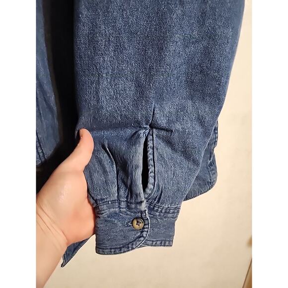 Wrangler Premium Quality Fleece Lined Denim Jacket / Shacket sz 2XL Blue Pockets - Picture 6 of 14